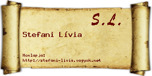 Stefani Lívia névjegykártya